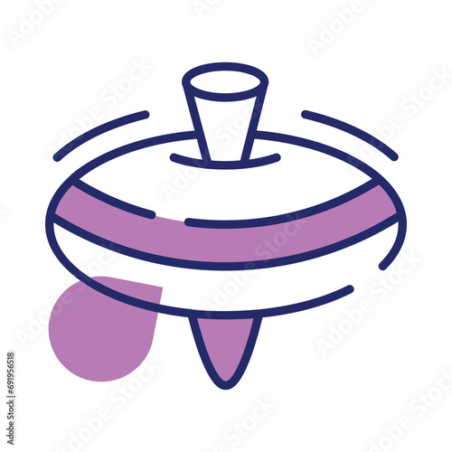 Spinning top vector design in modern design style, ready to use humming top icon