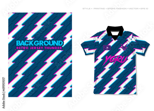 sublimation jersey design striking thunder lightning electric charge stripes sport pattern football soccer basketball volleyball racing motorsport futuristic vector abstract retro baseball