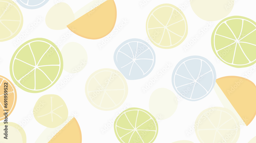 Pastel citrus pattern -  Minimalist  Wallpaper Background. Pastel poster, card, banner backdrop. - obrazy, fototapety, plakaty 