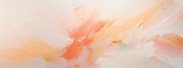 White peach color acrylic abstraction. Expressive aesthetics. Beautiful pastel colors background. Modern Art.