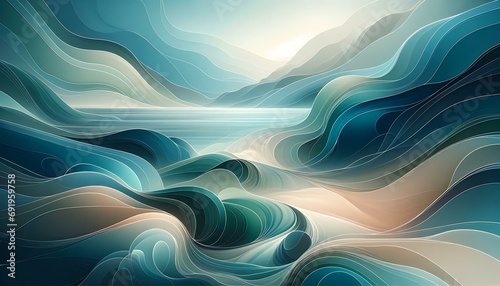 Abstract background with a theme of serene water landscapes