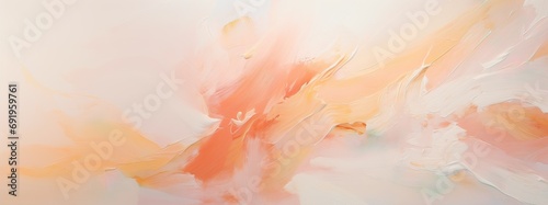 White peach color acrylic abstraction. Expressive aesthetics. Beautiful pastel colors background. Modern Art.