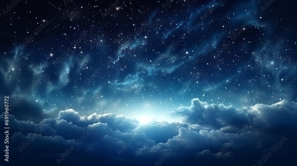 Space night sky with cloud and star, abstract background