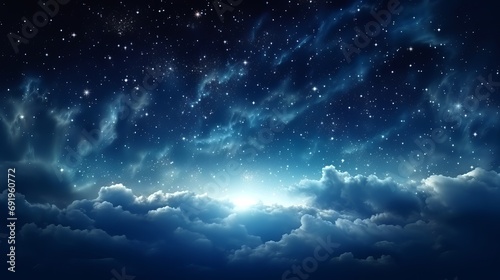 Space night sky with cloud and star, abstract background