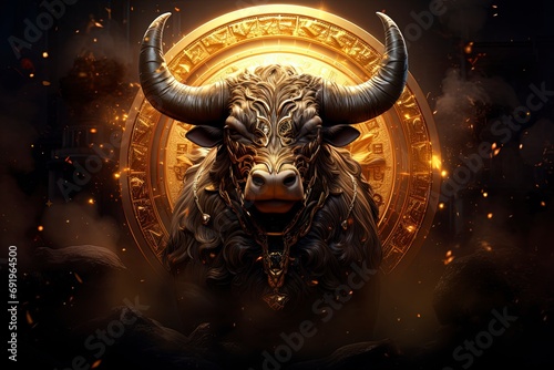 Celebrate the New Year with the strength and determination of Taurus, a symbol of success and resilience. Tarot, Zodiac, Astrology & Horoscopes © Tharaka