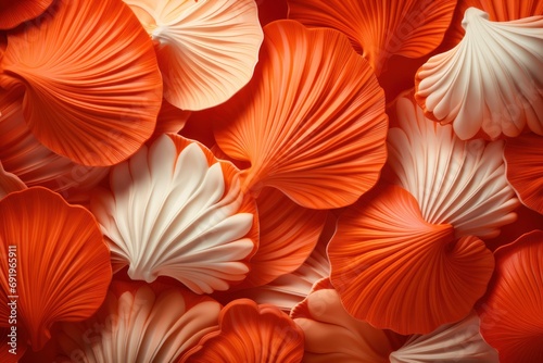  a bunch of orange and white flowers that are in the middle of a pile of orange and white flowers that are in the middle of a pile of orange and white petals.