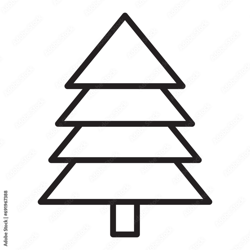 Pine tree line outline icon. Pine tree line outline icon.