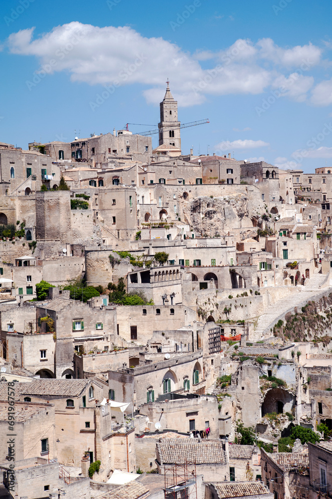 Old town of Matera in the ancient cave (Vertical), Basilicata, Italy