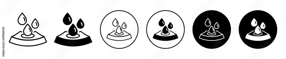 Absorption icon. water liquid drop absorbent comfort material logo. wet ...