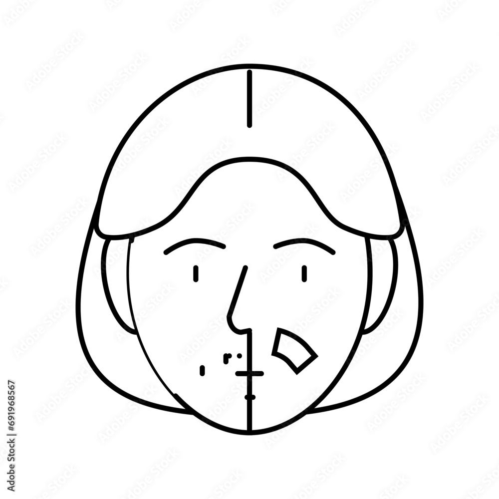 mustache hair removal female line icon vector. mustache hair removal female sign. isolated contour symbol black illustration