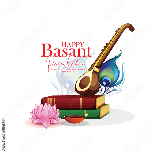 Happy Vasant Panchami Background.vector illustration