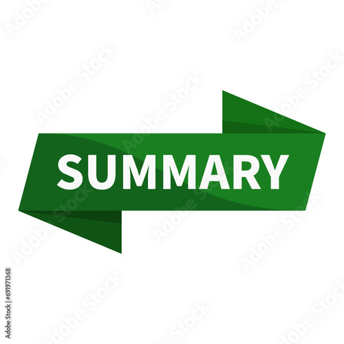 Summary In Green Ribbon Rectangle Shape For Result Detail Information Announcement Business Social Media Marketing
 photo