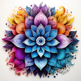 Mandalas in bunter Blume als Zeichnung in farbenfrohen Design für Hintergrundmotiv, ai generativ