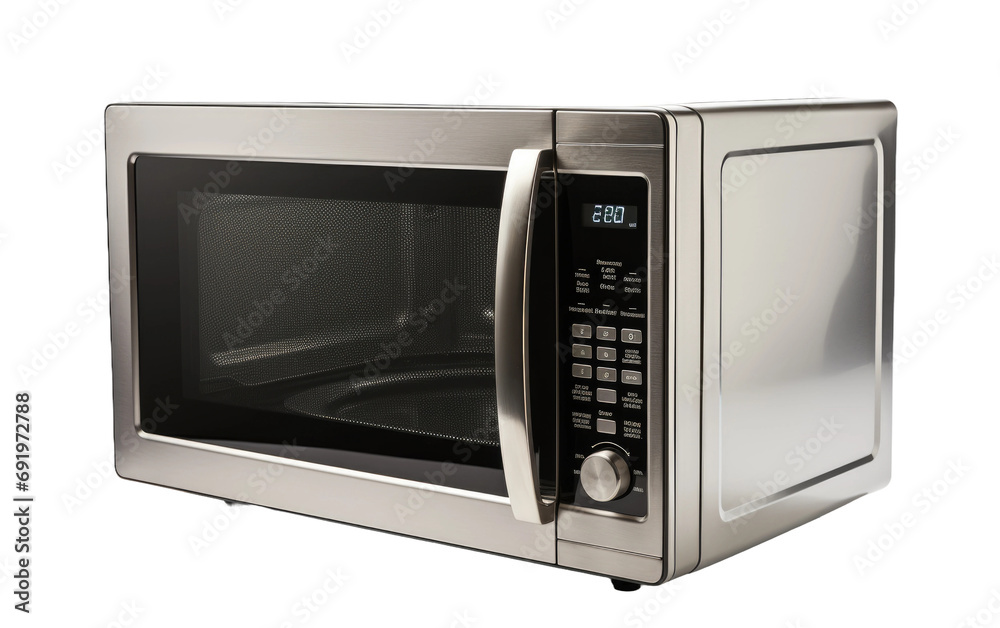 Stainless Steel Microwave With Black Glass on White or PNG Transparent Background. Stainless Steel Microwave With Black Glass on White or PNG Transparent Background.