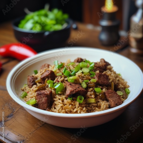 Dirty Rice: Savory Rice with Chicken Liver, Gizzards, and Seasoned Vegetables