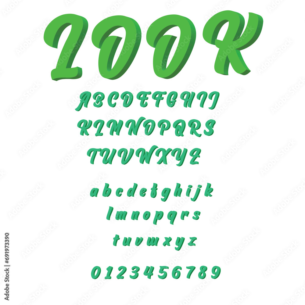 Fototapeta premium Look 3D Alphabet Design on a white background