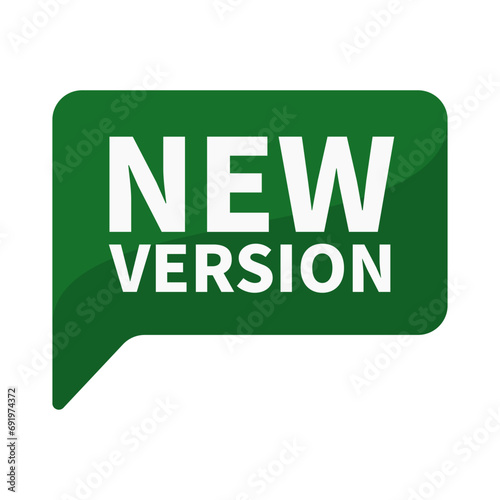 New Version In Green Rectangle Shape For Update Product Information Announcement Promotion Business Marketing Social Media
