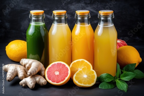  a group of oranges, grapefruit, ginger, ginger, lemon, ginger juice and ginger juice.