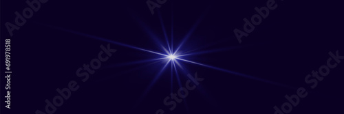 Light effect star flashed. Glare of light and flash. On a black background. 