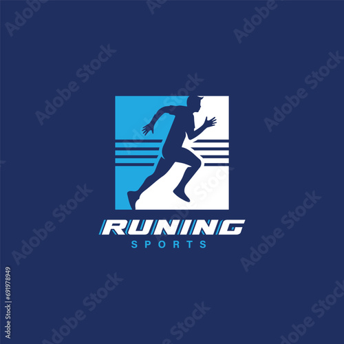 Run sport club logo templates, emblems for sport organizations, tournaments and marathons colorful vector. photo
