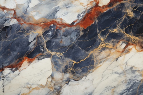  a close up of a marbled surface that looks like it has been painted red, white, and blue.