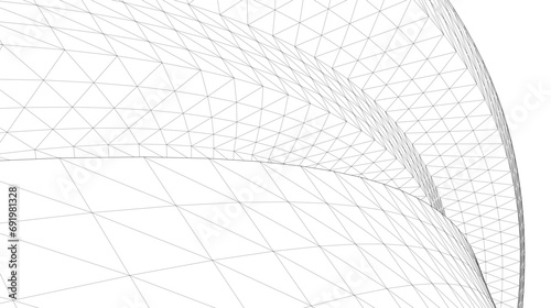 abstract architecture vector 3d drawing