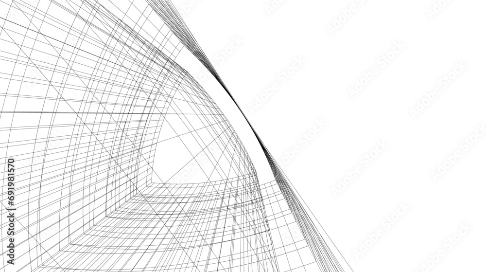 abstract architecture vector 3d drawing abstract architecture vector 3d drawing