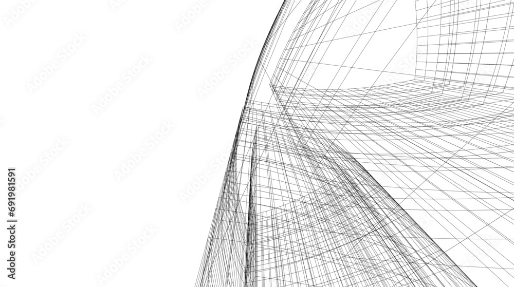 abstract architecture vector 3d drawing abstract architecture vector 3d drawing