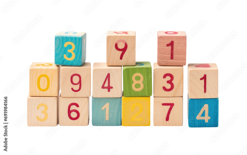 Wooden Blocks with Numbers On Transparent PNG