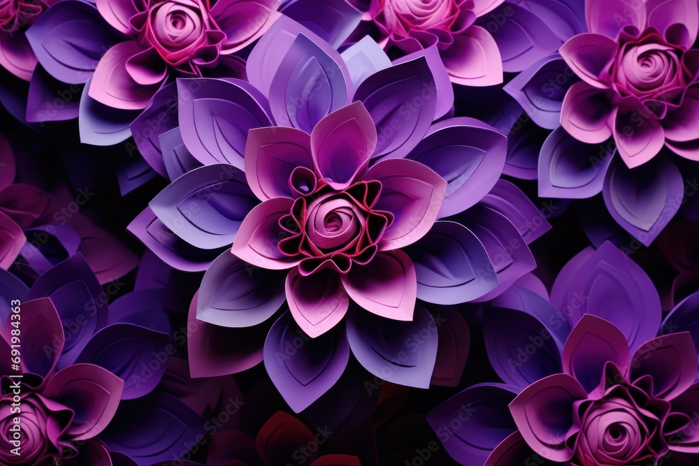 a close up of a bunch of flowers with purple and purple leaves on the top of the petals and bottom of the petals. a close up of a bunch of flowers with purple and purple leaves on the top of the petals and bottom of the petals.