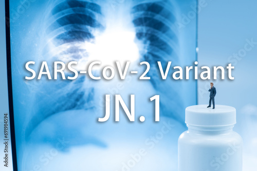 Background of SARS-CoV-2 Variant JN.1, Medical health concept photo