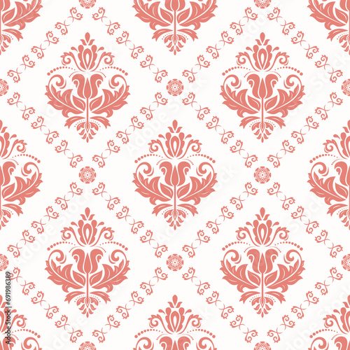 Orient vector classic pattern. Seamless abstract background with vintage elements. Orient pink pattern. Ornament for wallpaper