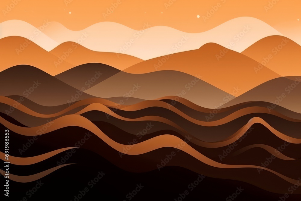 Abstract landscape composed of halftone mountains and valleys, Generative AI Abstract landscape composed of halftone mountains and valleys, Generative AI