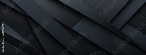 Abstract texture dark black gray background banner panorama long with 3d geometric triangular gradient shapes for website, business, print design template metallic metal paper pattern illustration photo