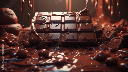 とろけるチョコレートの甘い誘惑 Melting chocolate temptation photo