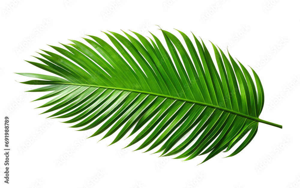 Obraz premium Attractive Green Palm Leaf Natural on White or PNG Transparent Background
