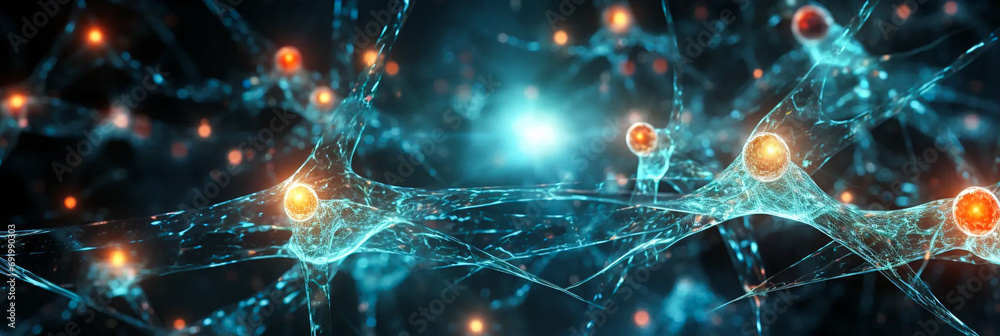 graphical representation of the neural network in the human brain. AI generative. graphical representation of the neural network in the human brain. AI generative.
