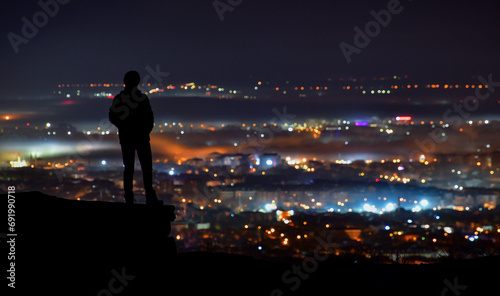 Man Watching the Mists Descending on the City