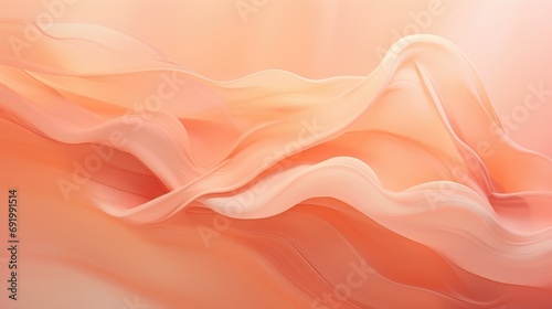 Beautiful abstraction of pastel peach liquid paints in slow blending flow mixing together gently background,