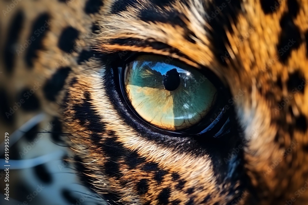 Close up portrait of leopard's eye
