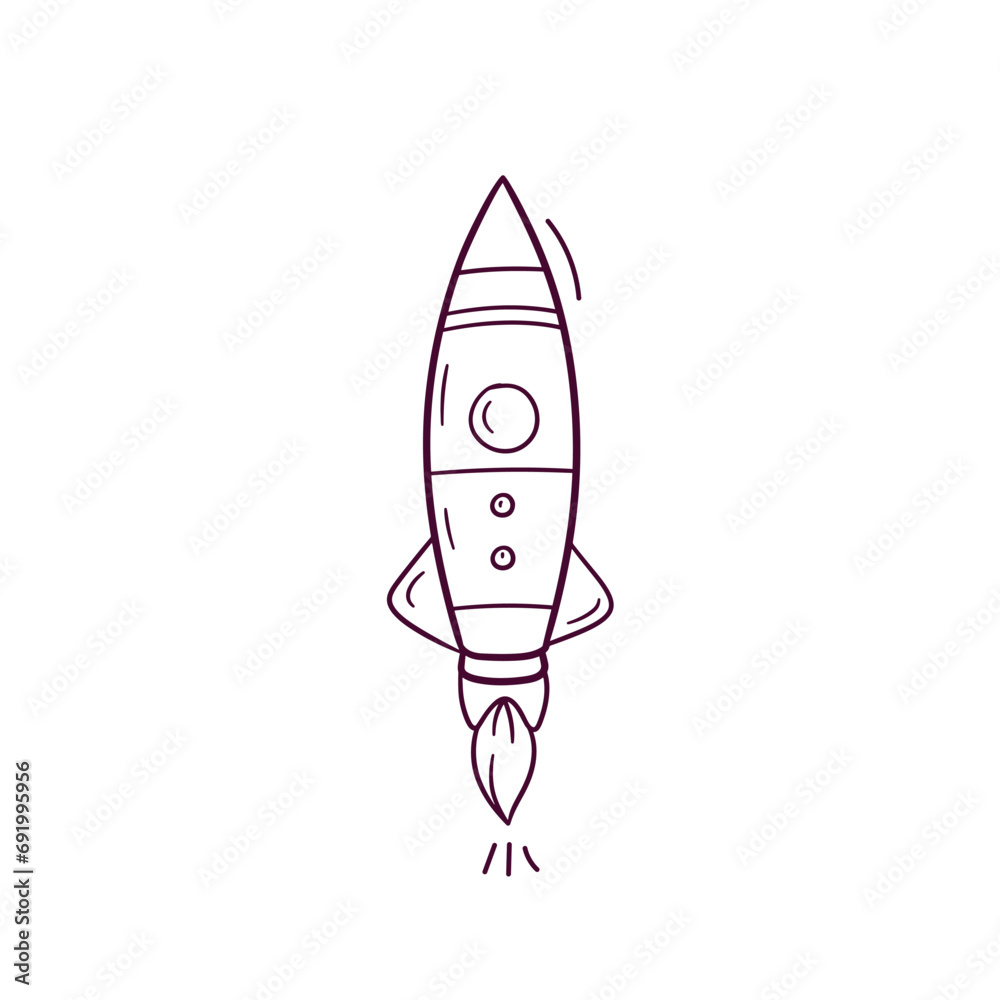Hand Drawn illustration of rocket icon. Doodle Vector Sketch Illustration Hand Drawn illustration of rocket icon. Doodle Vector Sketch Illustration