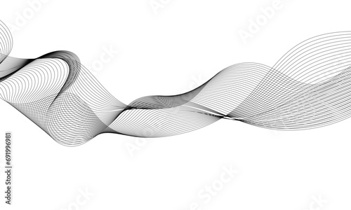 Abstract wavy lines on transparent background with grey smooth element swoosh speed wave modern stream background. You can used for banner, template, wallpaper, business wave curve lines background.