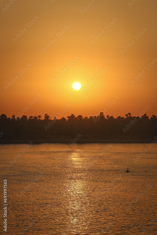 Fototapeta premium sunset on the river