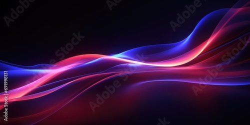 Abstract futuristic background with purple and blue glowing neon moving high speed wave lines