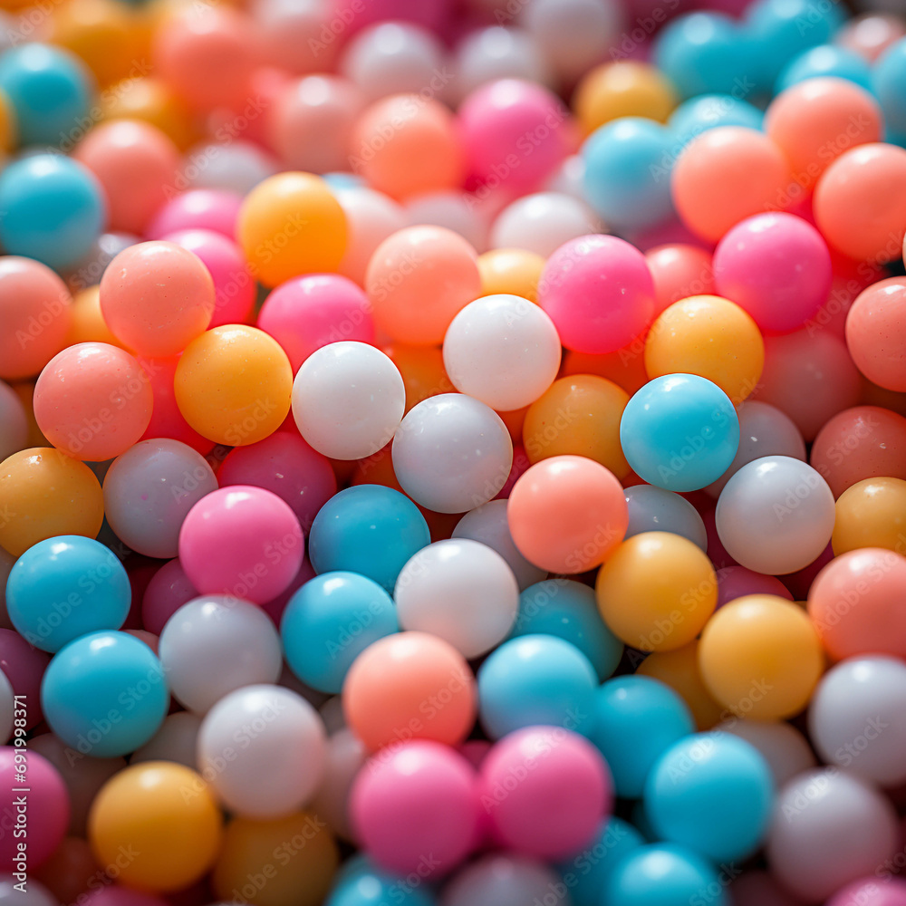 There were piles of colorful beads. There were piles of colorful beads.