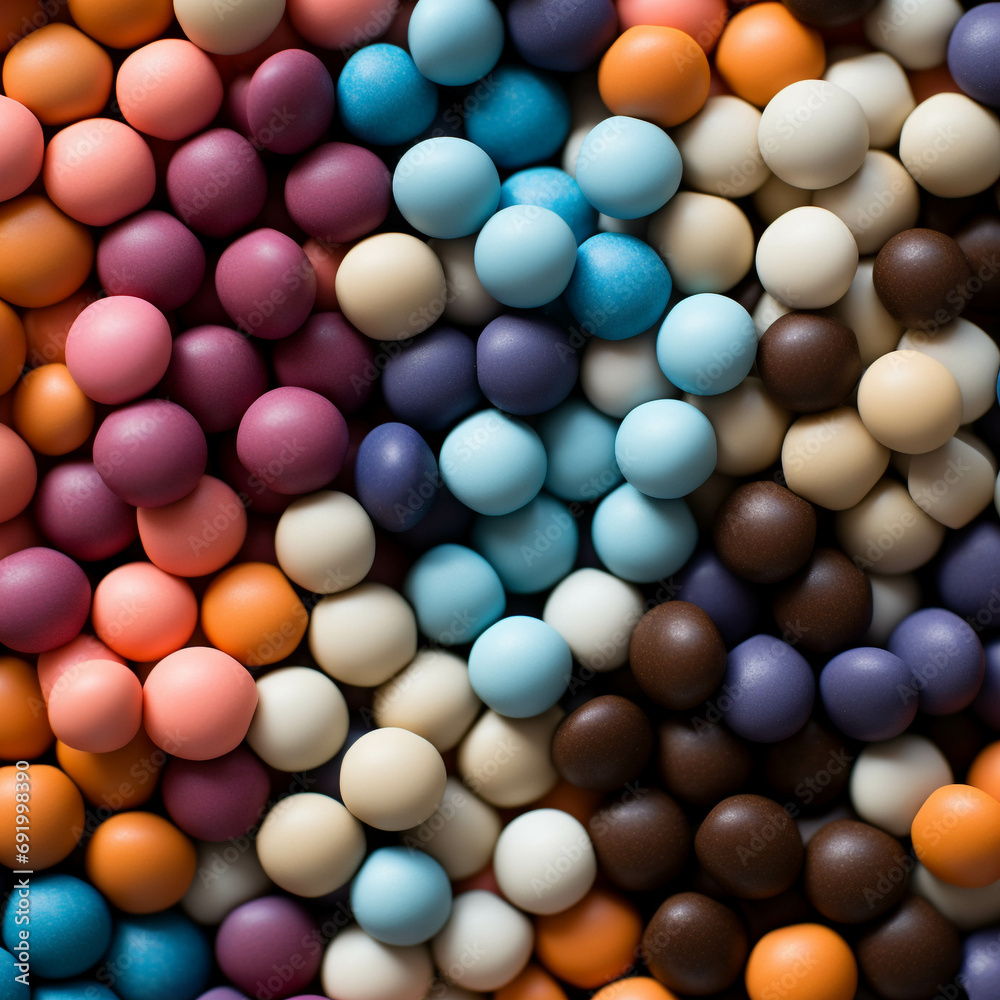 There were piles of colorful beads. There were piles of colorful beads.