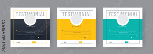 Client testimonial or customer feedback testimonial social media post web banner template. 