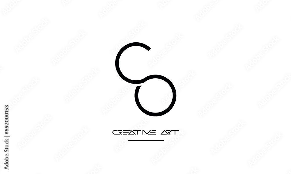 Fototapeta premium CO, OC, C, O abstract letters logo monogram
