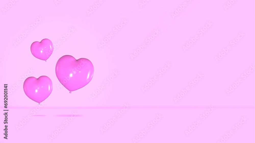3d purple love Balloon background