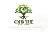 Abstract vibrant tree logo design . Vector illustration